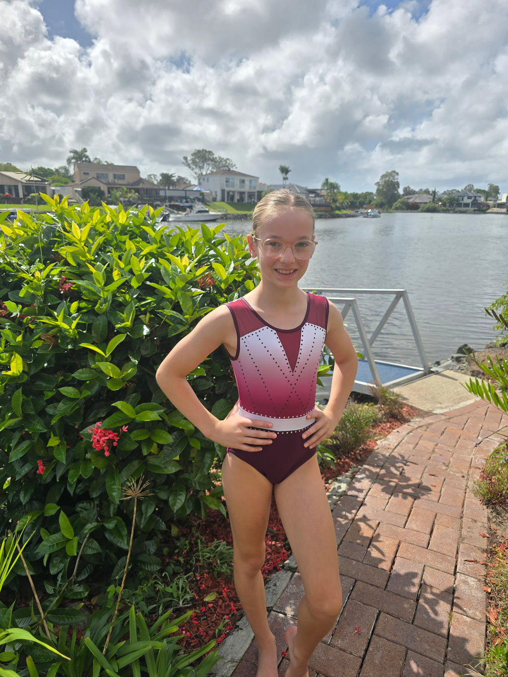 RSG-614 "Isla" Blackberry Sleeveless Leotard