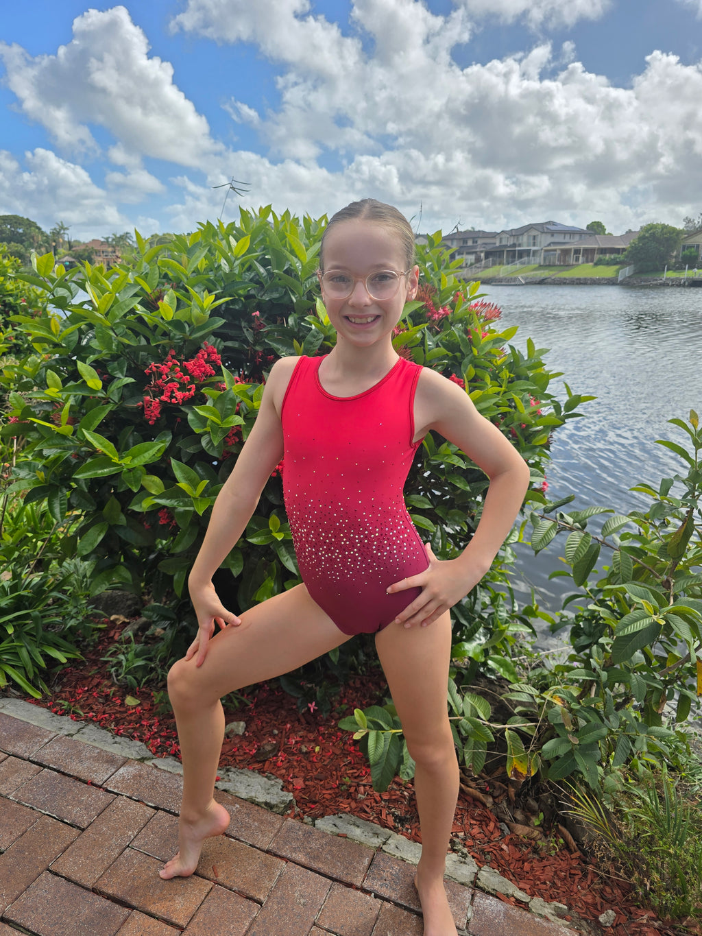 Red Raspberry Sleeveless Leotard