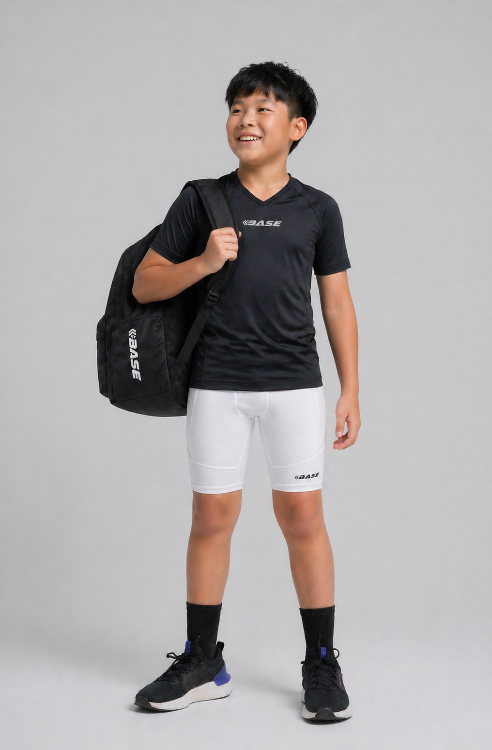 BASE Youth Short Sleeve Compression Tee - Black