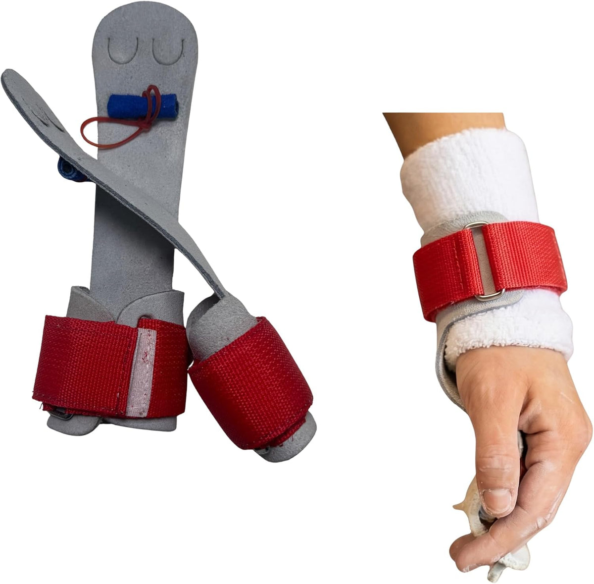 Pinnacle narrow palm dowel grips with hook and loop strap
