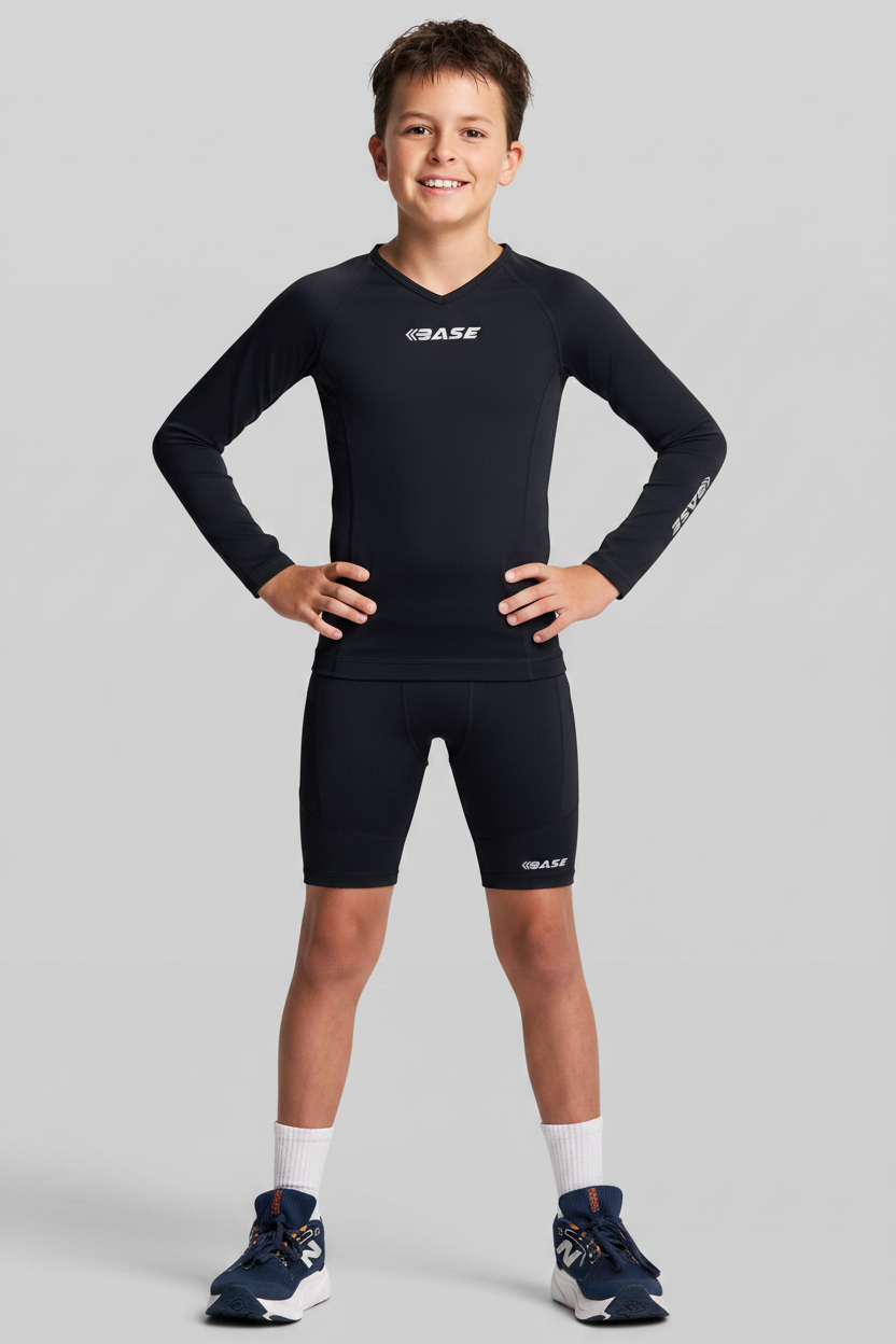 BASE Youth Long Sleeve Compression Tee - Black
