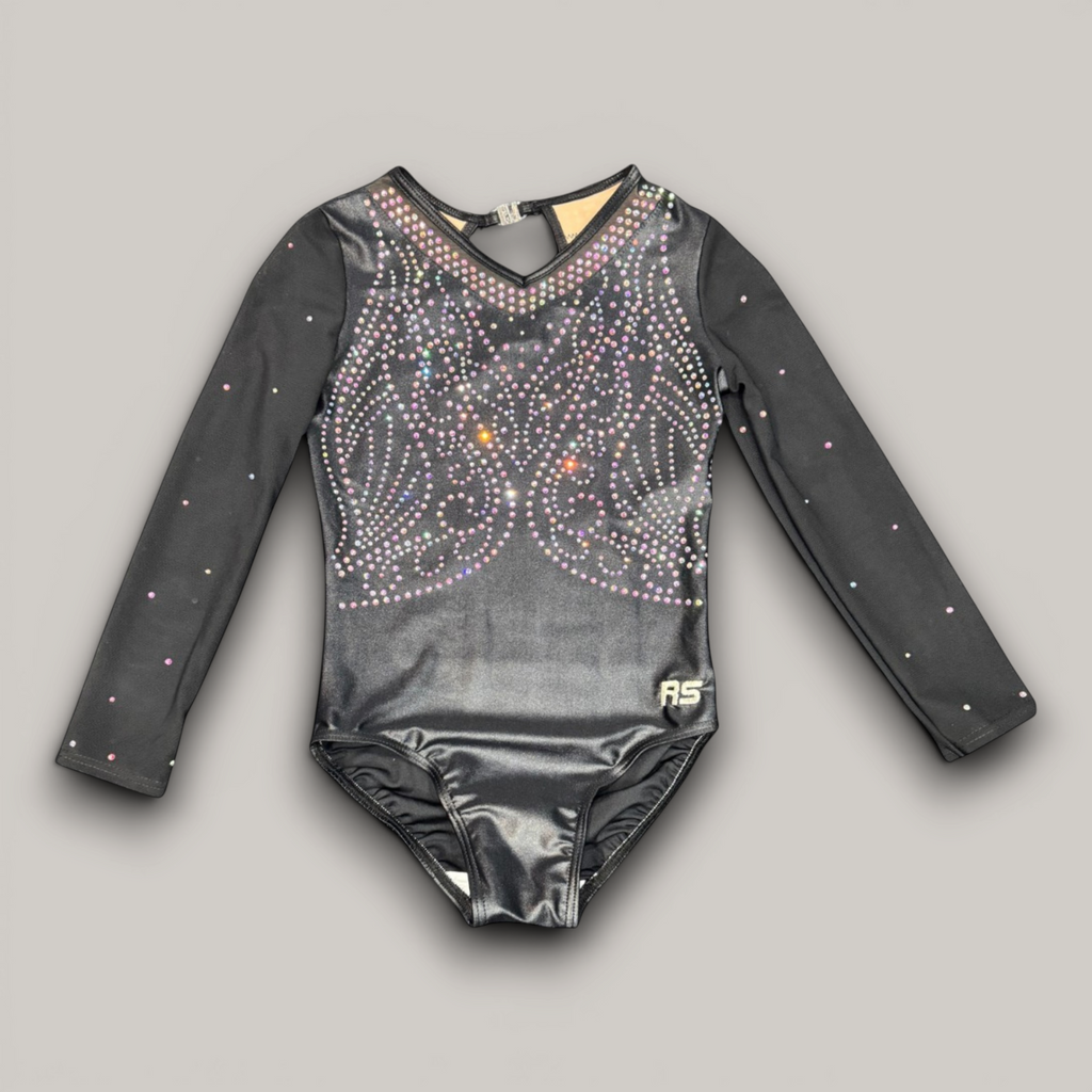 Cascade Black Competition Long Sleeve Leotard