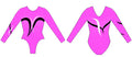 Diamond Gymnastics Long-Sleeve Squad A PINK ALP1-3 Competition leotard