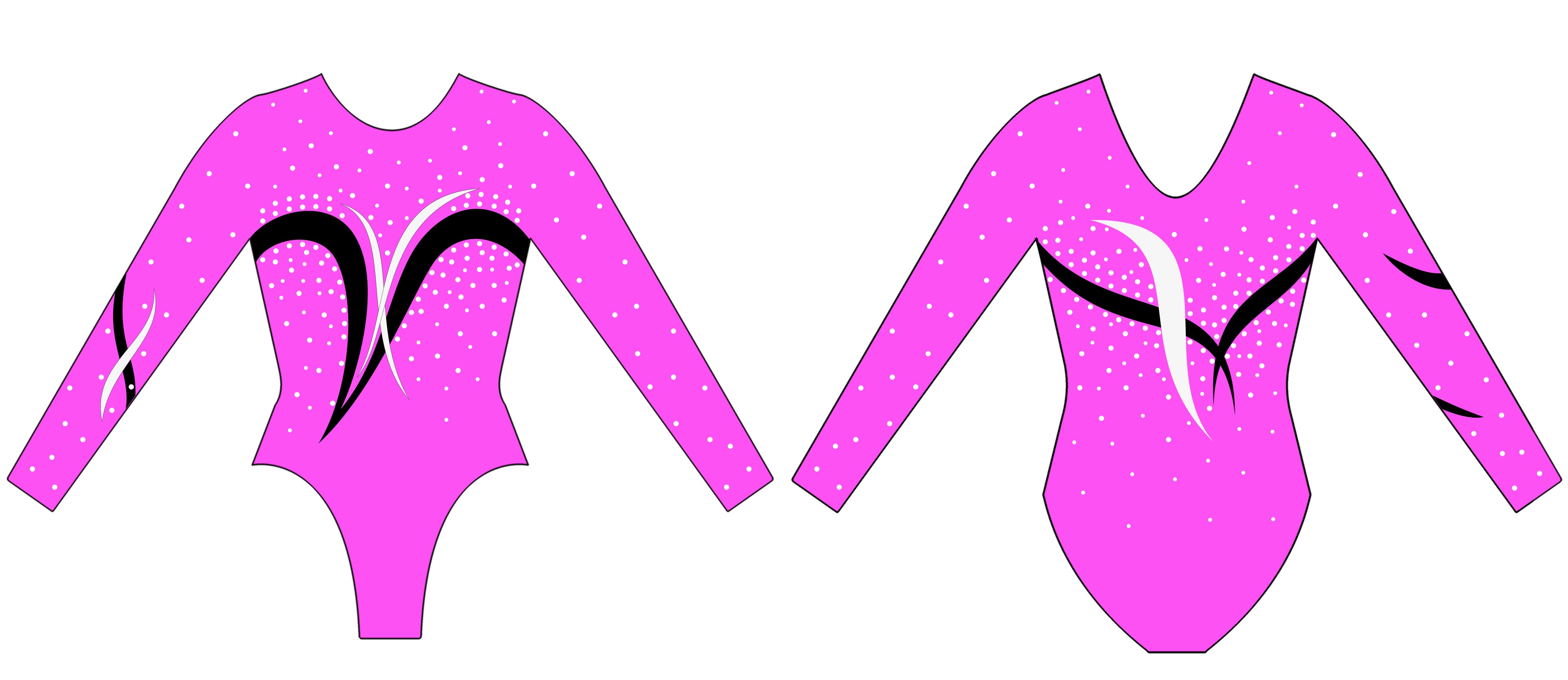 Diamond Gymnastics Long-Sleeve Squad A PINK ALP1-3 Competition leotard