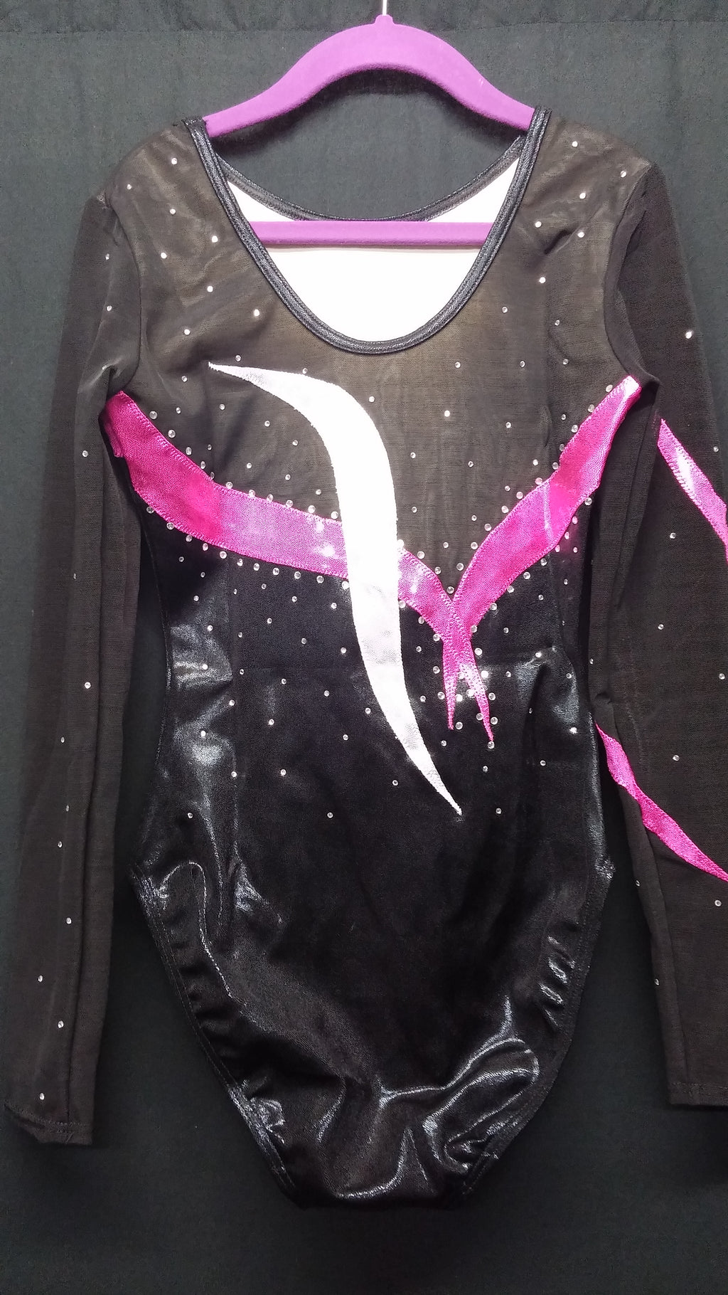 Diamond Gymnastics Long-Sleeve Squad B Black ALP4-6 Competition leotard