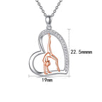 Gymnastics Necklace - Heart with Rhinestones