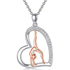 Gymnastics Necklace - Heart with Rhinestones