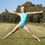 RSG-661 Charlotte Tranquility. RS Gymwear Australia. Mint halter-neck leotard.