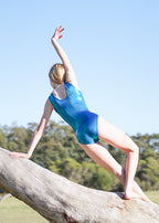 RSG-664 Seaweed leotard. RS Gymwear Australia. PacBlue leotard.