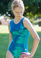 RSG-664 Seaweed leotard. RS Gymwear Australia. PacBlue leotard.