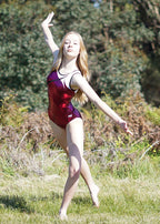 RSG-665 Weston Valiant. RS Gymwear Australia. Cherry sleeveless leotard