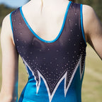 RSG-667 Blaze Irradiate. RS Gymwear Australia. Blue Flames leotard.