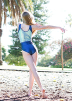 RSG-675 Amy Blue Pearl. RS Gymwear Australia. Amy leotard.