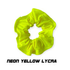 Scrunchies Australia. RS Gymwear Australia. Neon Yellow Lycra Scrunchie