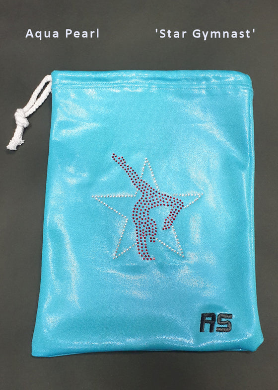 RS Gymwear Australia. Star Gymnast Grip Bag. Aqua Pearl Star Gymnast.