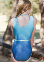 RSG-650 Chloe Tsuk sleeveless leotard. RS Gymwear Australia. Mint ombre