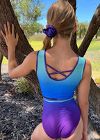 RSG-652 Piper Twilight sleeveless leotard. RS Gymwear Australia. Ombre leotard.