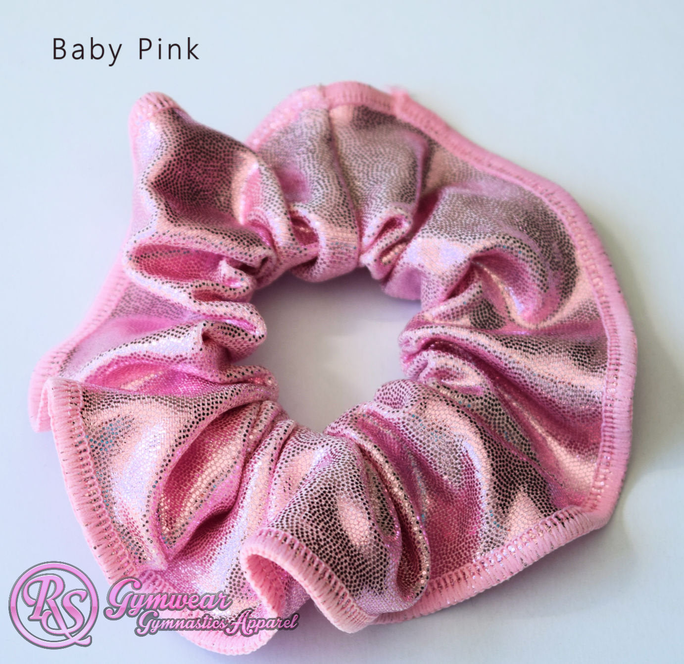Scrunchies Australia. RS Gymwear Australia. Baby Pink scrunchie