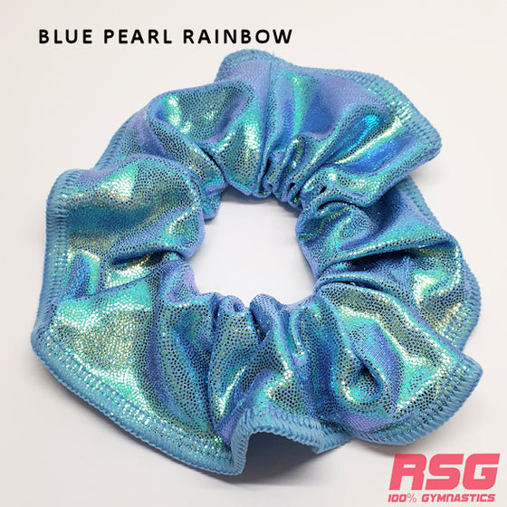 Scrunchies Australia. RS Gymwear Australia. Blue Pearl Rainbow Scrunchie