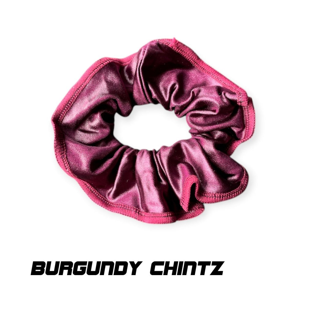 Scrunchies Australia. RS Gymwear Australia. Burgundy Chintz scrunchie
