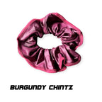 Scrunchies Australia. RS Gymwear Australia. Burgundy Chintz scrunchie
