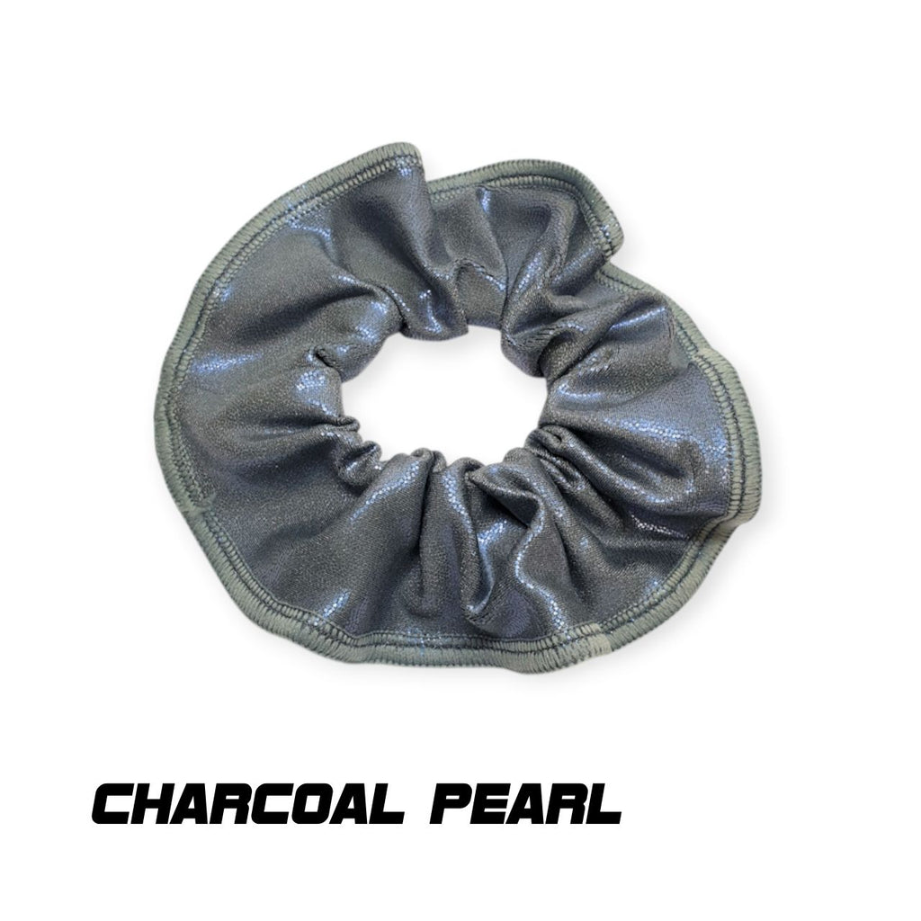 Scrunchies Australia. RS Gymwear Australia. Charcoal Pearl scrunchie