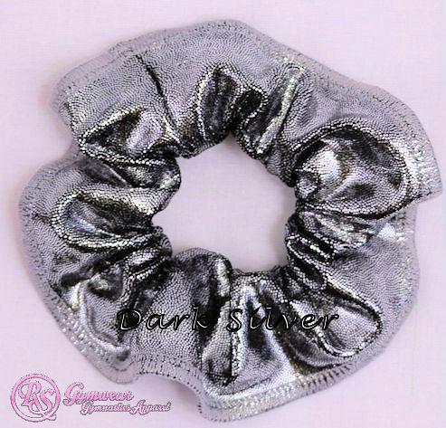 Scrunchies Australia. RS Gymwear Australia. Dark Silver scrunchie