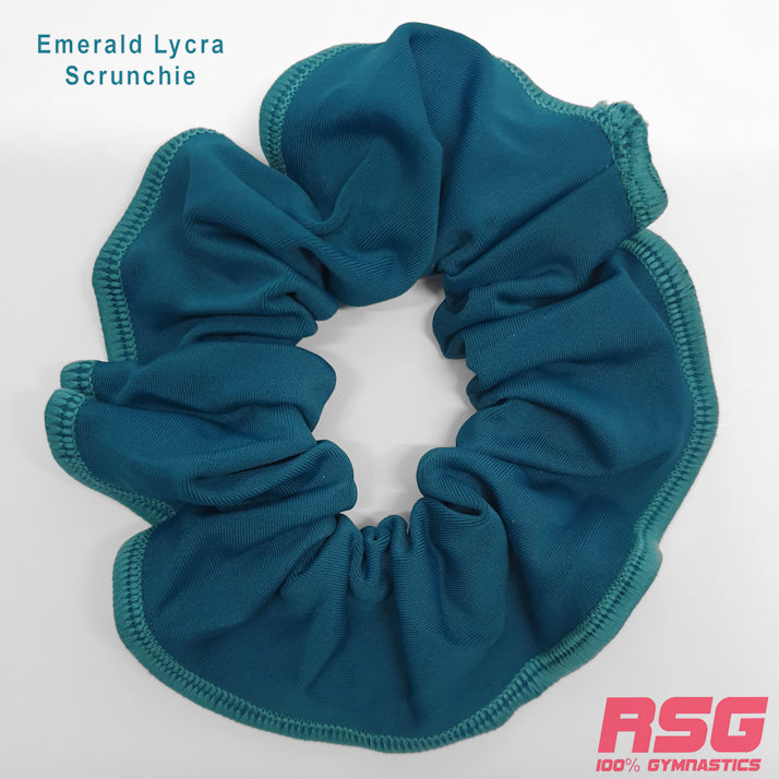 Scrunchies Australia. RS Gymwear Australia. Emerald Lycra scrunchie
