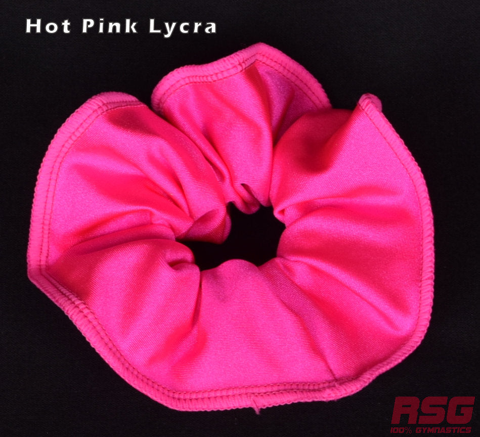 Scrunchies Australia. RS Gymwear Australia. Pink Lycra scrunchie