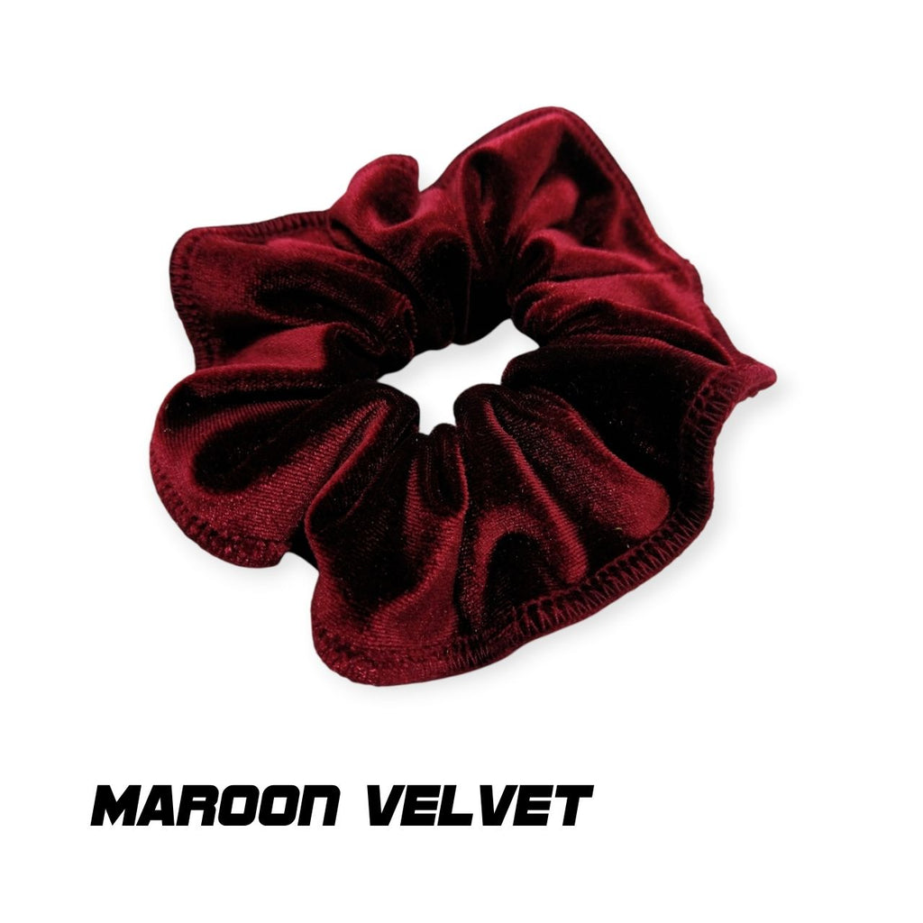 Scrunchies Australia. RS Gymwear Australia. Maroon Velvet scrunchie