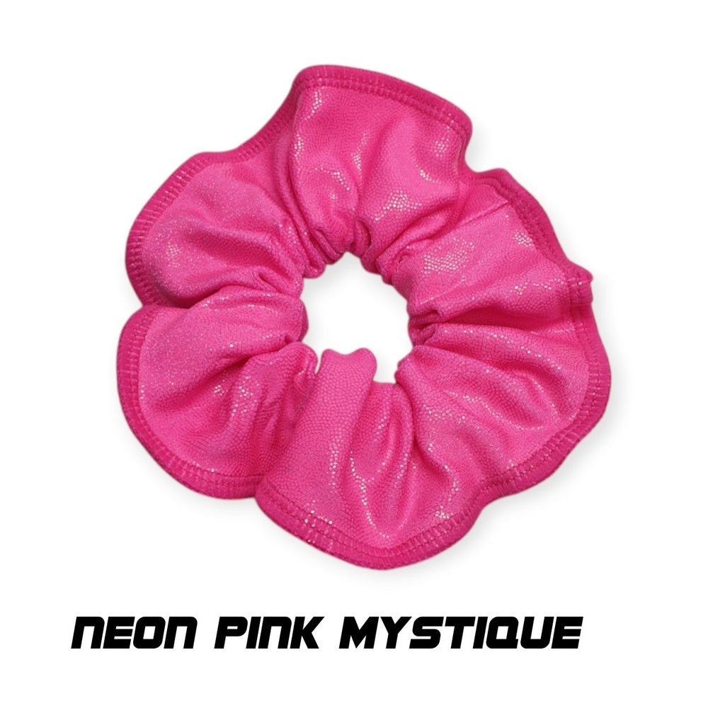 Scrunchies Australia. RS Gymwear Australia. Neon Pink mystique scrunchie