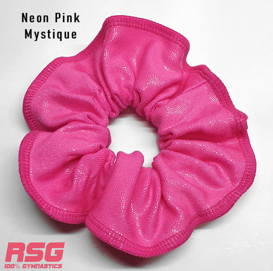 Scrunchies Australia. RS Gymwear Australia. Neon Pink mystique scrunchie