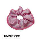 Scrunchies Australia. RS Gymwear Australia. Silver Pink scrunchie